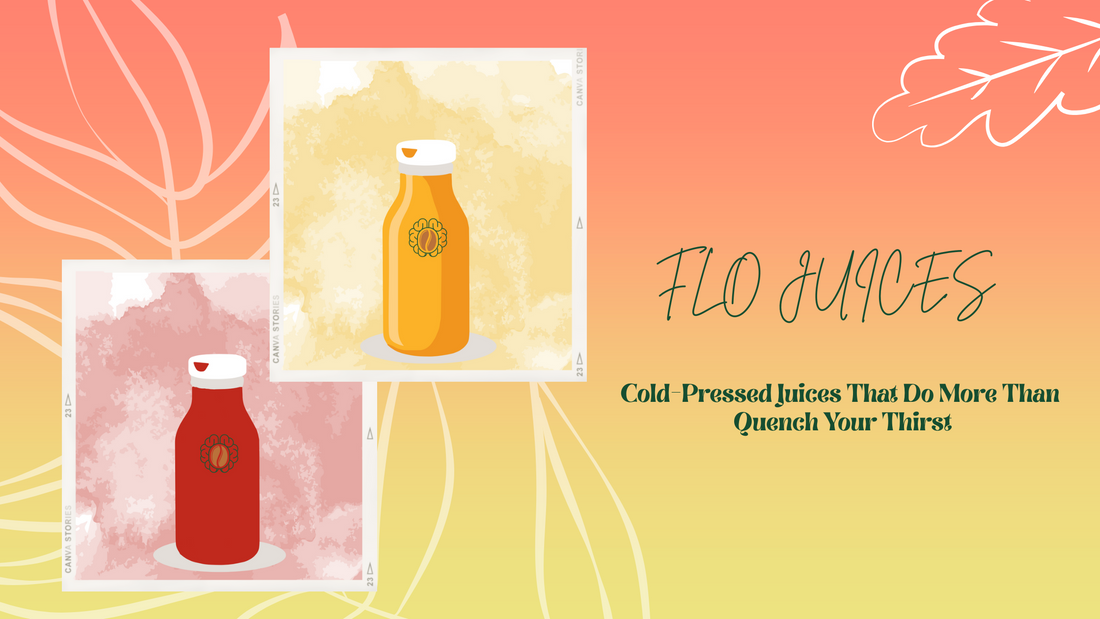 FLO Juices by NeoBean – cold-pressed functional juices made with real fruit, adaptogens, and mushrooms to support focus, calm, and daily wellness.