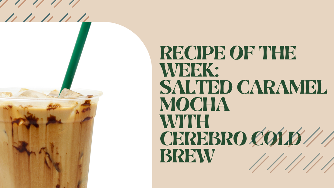 Salted Caramel Mocha made with NeoBean Cerebro Cold Brew, iced in a glass drizzled with chocolate and caramel syrup