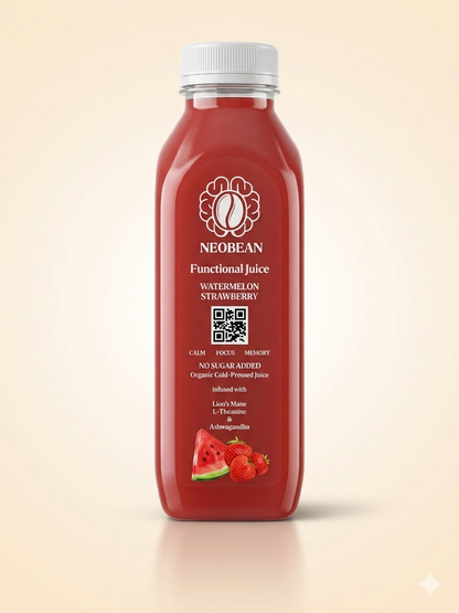 Neobean FLO Organic Cold-Pressed Juice with Lionsmane, L-Theanine & Ashwagandha - MIAMI ONLY 100% Fruit Juice