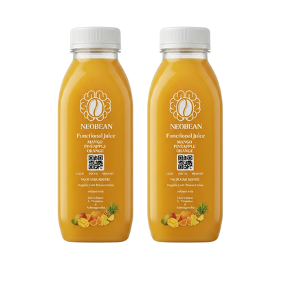 Neobean FLO Organic Cold-Pressed Juice with Lionsmane, L-Theanine & Ashwagandha - MIAMI ONLY 100% Fruit Juice