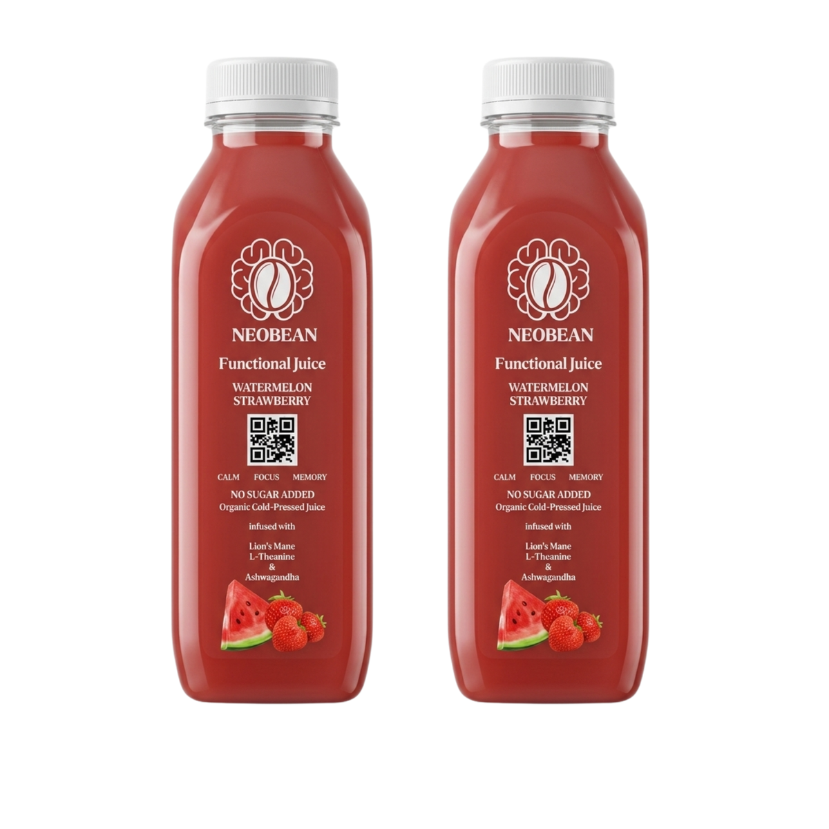 Neobean FLO Organic Cold-Pressed Juice with Lionsmane, L-Theanine & Ashwagandha - MIAMI ONLY 100% Fruit Juice