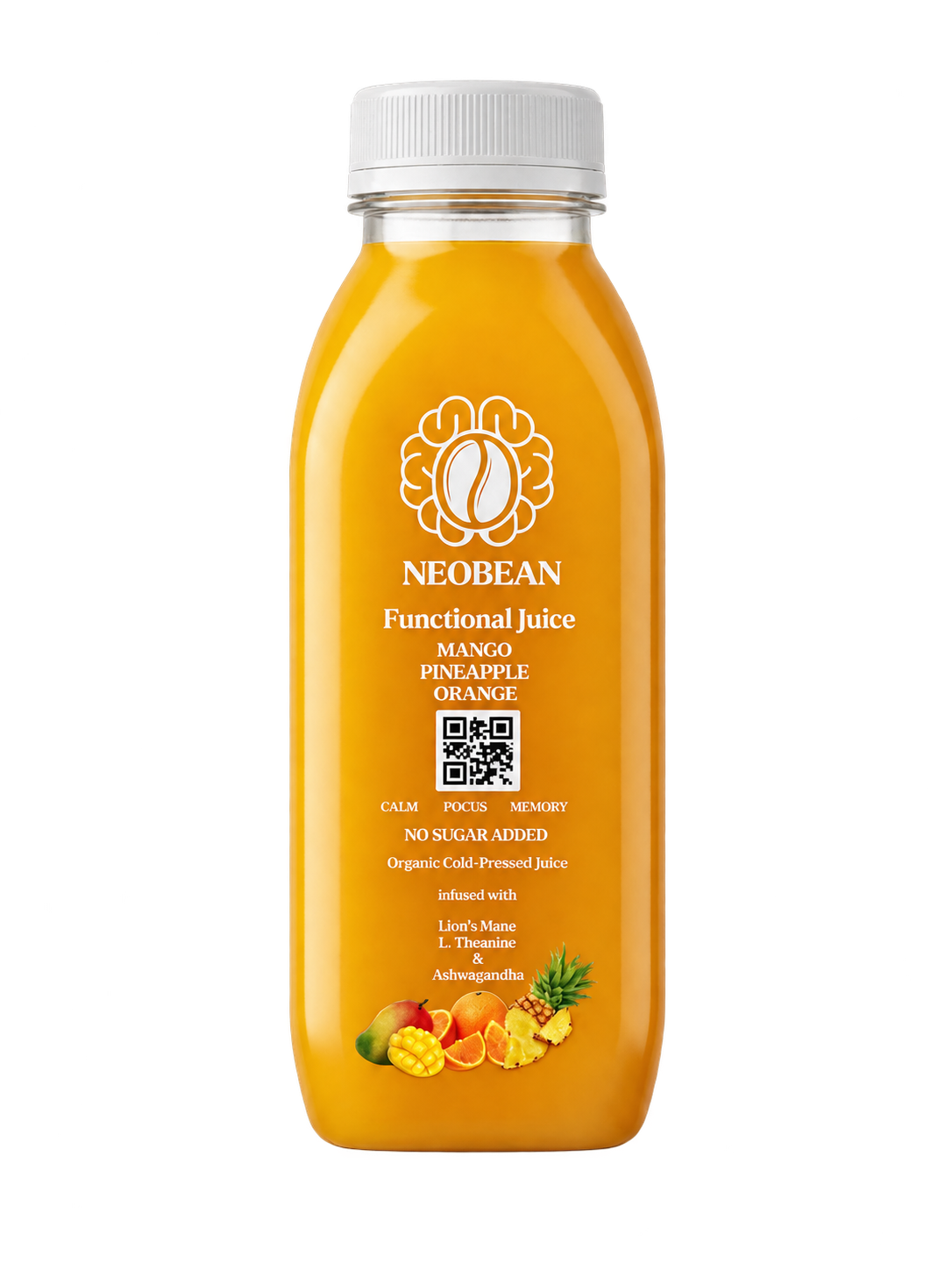 Neobean FLO Mango Pineapple Orange functional juice bottle