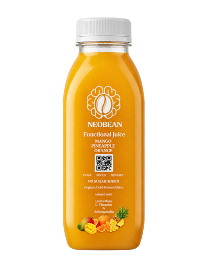 Neobean FLO Mango Pineapple Orange functional juice bottle