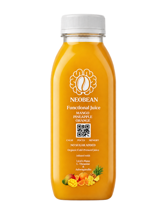 Neobean FLO Mango Pineapple Orange functional juice bottle