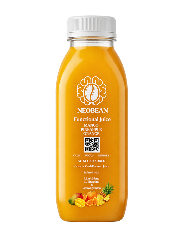 Neobean FLO Mango Pineapple Orange functional juice bottle
