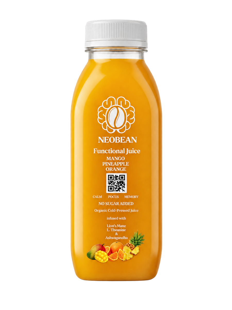 Neobean FLO Mango Pineapple Orange functional juice bottle